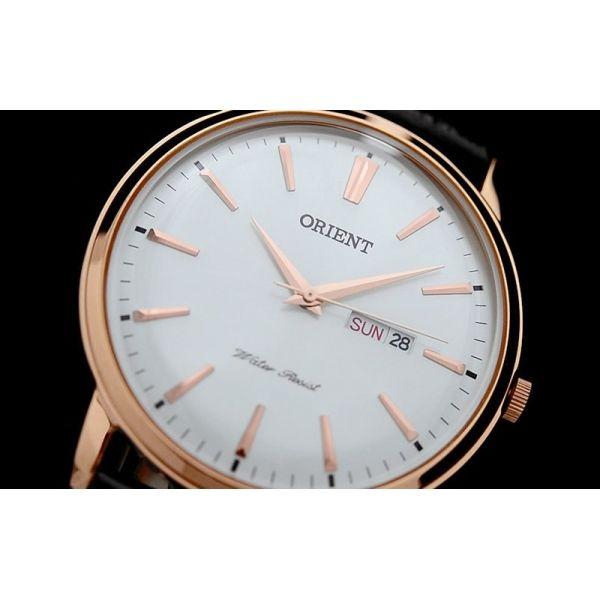 Orient Orient UG1R005W (FUG1R005W), classic automatic япония мужские часы на браслете кожа + текстиль боковой вид