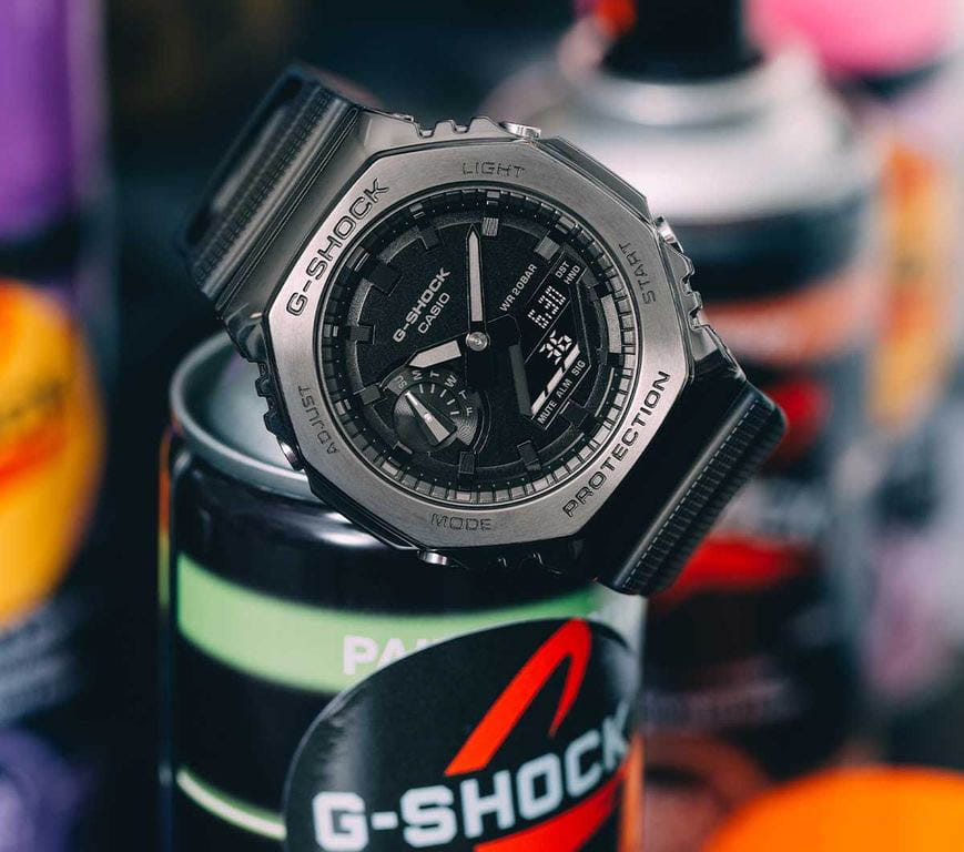 Casio Casio G-Shock GM-2100BB-1ADR (GM-2100BB-1A) электронные мужские часы часы крупный план черный циферблата