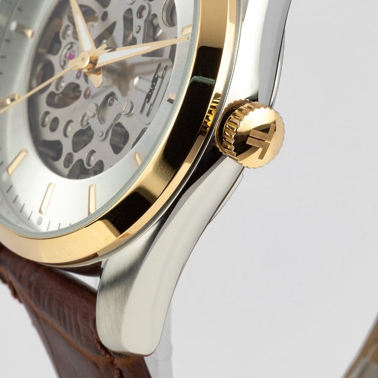 Jacques Lemans Jacques Lemans Automatic 1-2087D,  австрия мужские часы на браслете кожаный боковой вид