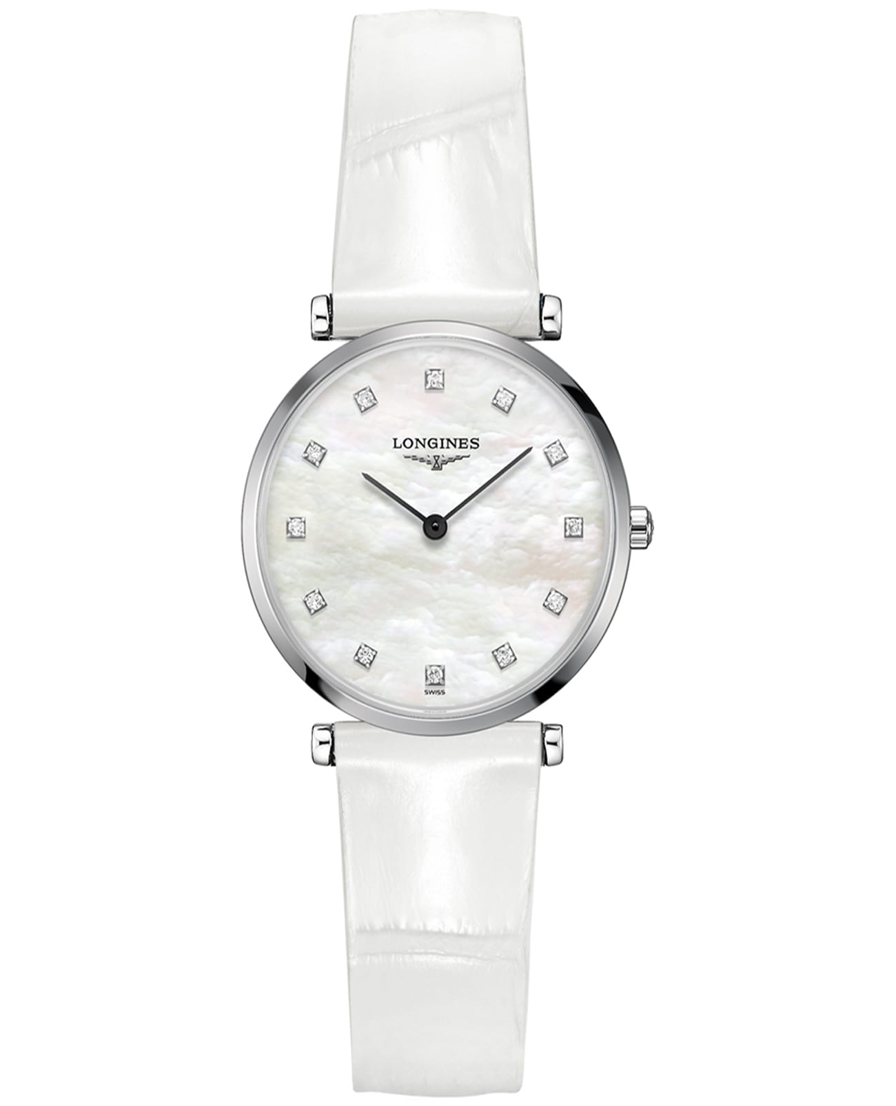 Longines Longines La Grande Classique L4.512.4.87.0  L45124870 кварцевые женские часы перламутровый циферблат, браслет кожаный — вид спереди