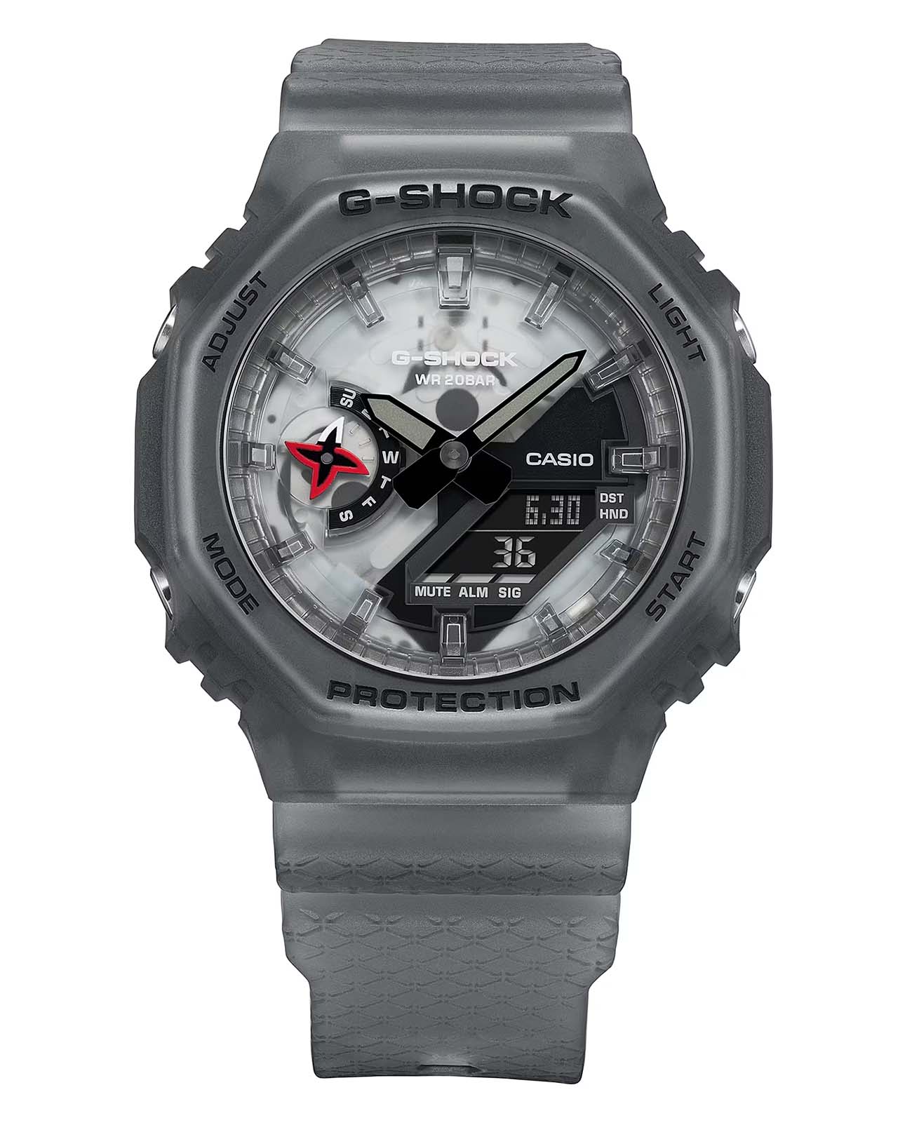 Casio Casio G-Shock GA-2100NNJ-8A электронные мужские часы часы крупный план серый циферблата