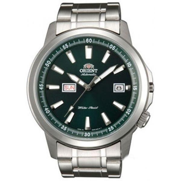 Orient Orient EM7K005F (FEM7K005F)  FEM7K005F механические мужские часы зеленый циферблат, браслет  — вид спереди