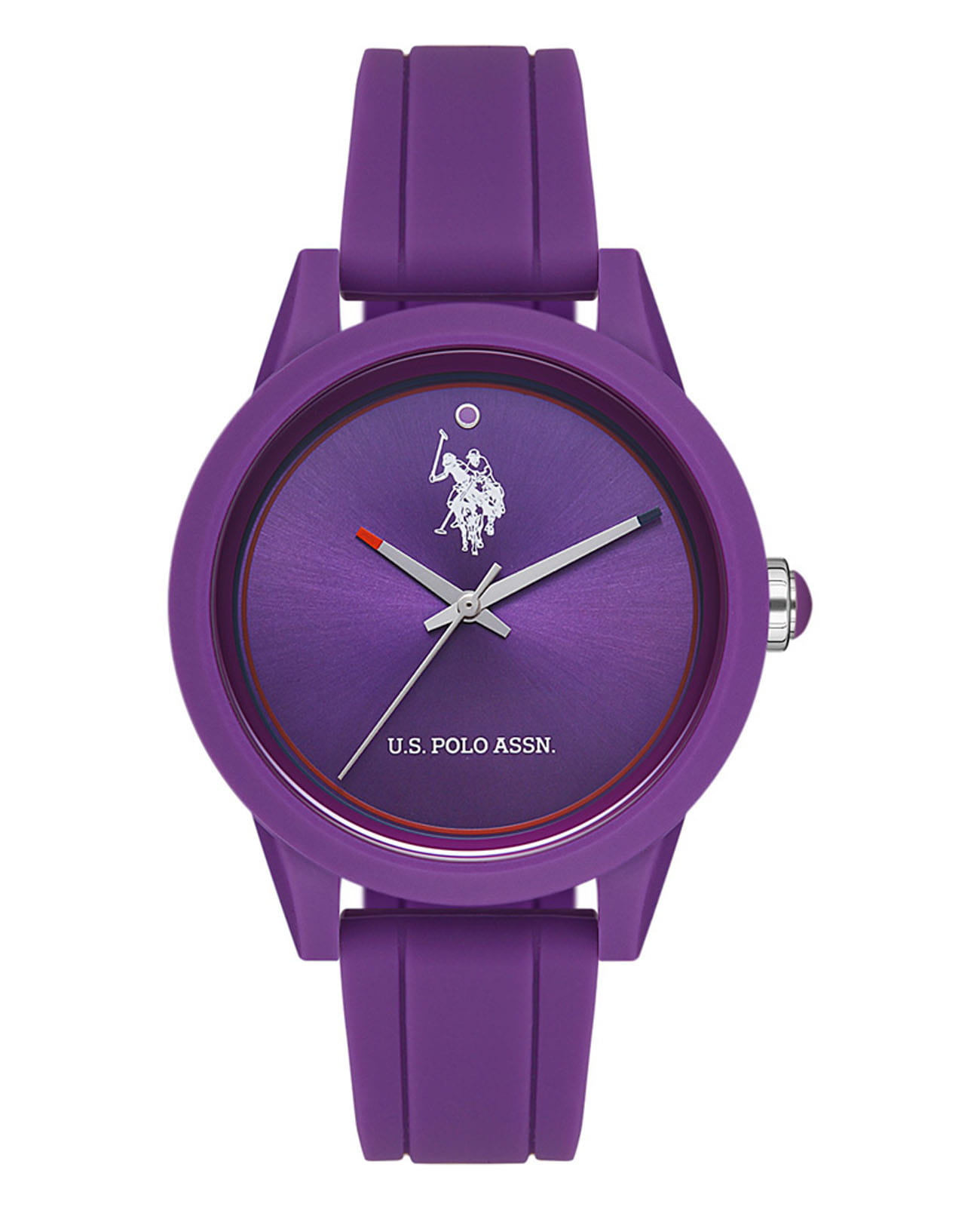 U.S. Polo Assn. U.S. Polo Assn Yard USPA2007-07  USPA2007-07 кварцевые женские часы фиолетовый циферблат, браслет силикон — вид спереди