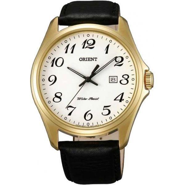 Orient Orient UNF2003W (FUNF2003W)  FUNF2003W  мужские часы белый циферблат, браслет кожа + текстиль — вид спереди