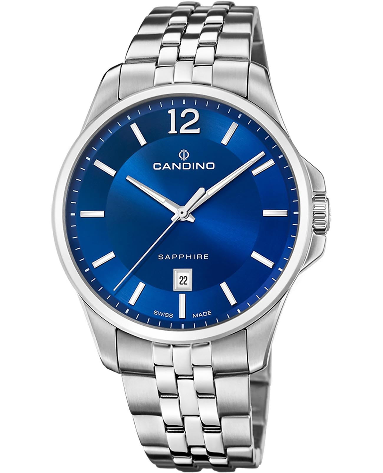 Candino Candino Gents Classic C4762/2  C4762/2 кварцевые мужские часы синий циферблат, браслет нержавеющая сталь — вид спереди