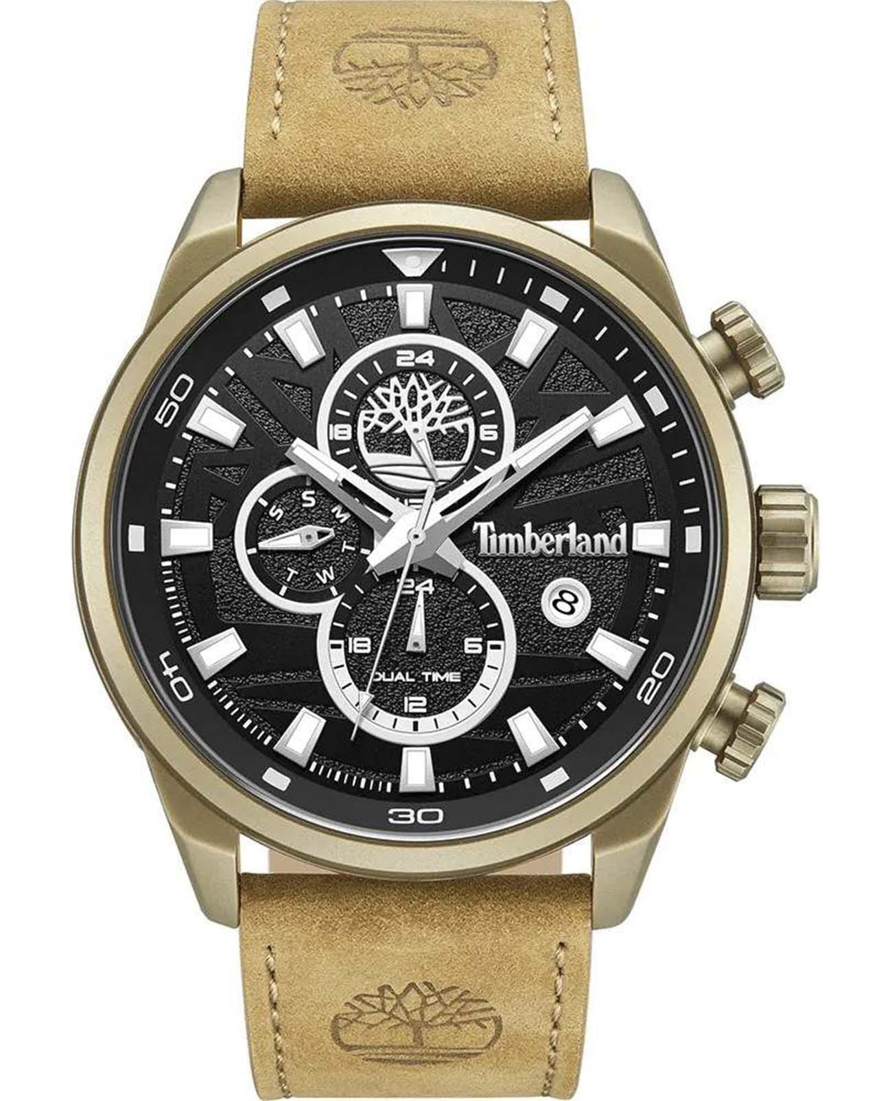 Timberland Timberland TDWGF0056302  TDWGF0056302 кварцевые мужские часы черный циферблат, браслет кожаный — вид спереди