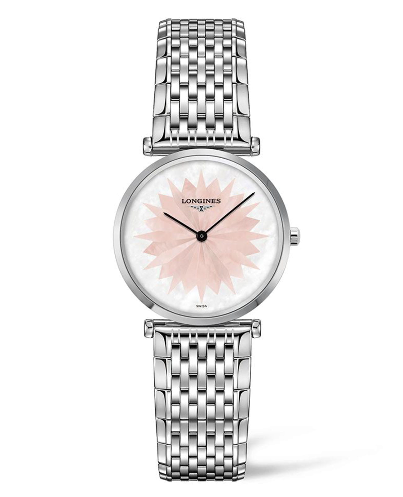 Longines Longines La Grande Classique L4.512.4.04.6  L45124046 кварцевые женские часы  циферблат, браслет нержавеющая сталь — вид спереди