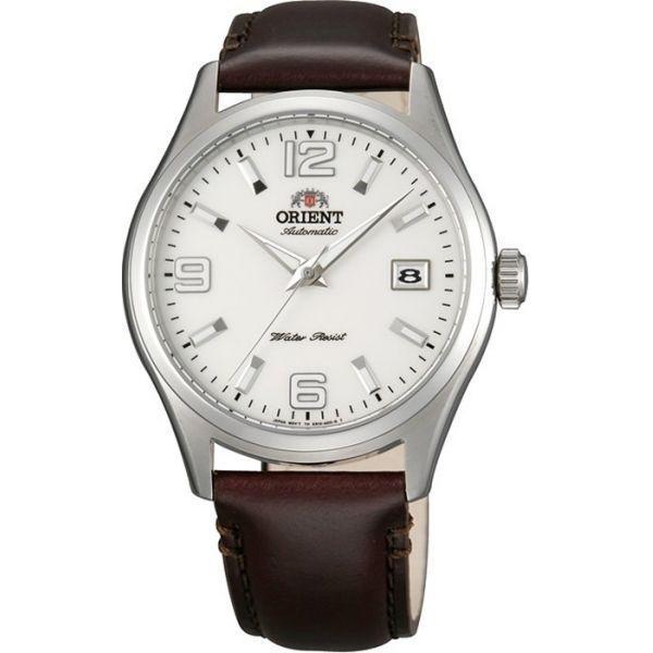 Orient Orient ER1X004W (FER1X004W)  FER1X004W механические мужские часы белый циферблат, браслет кожа + текстиль — вид спереди
