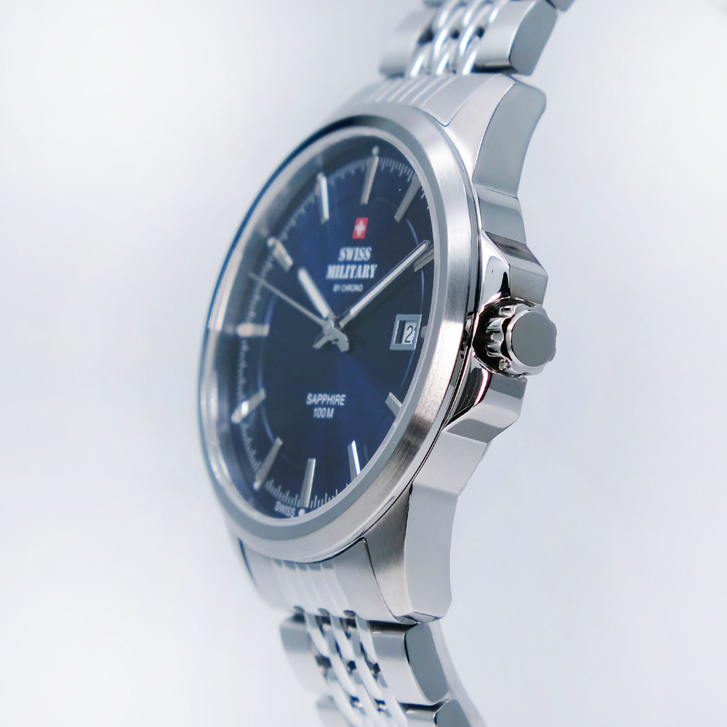 Swiss Military by Chrono Swiss Military by Chrono Classic SM34104.03,  швейцария мужские часы на браслете нержавеющая сталь боковой вид