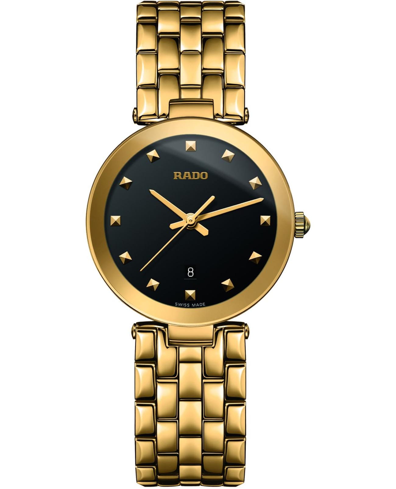 Rado Rado Florence R48872163  R48872163 кварцевые женские часы черный циферблат, браслет нержавеющая сталь с pvd-покрытием — вид спереди