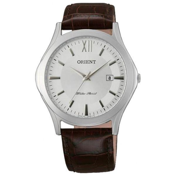 Orient Orient UNA9006W (FUNA9006W)  FUNA9006W  мужские часы белый циферблат, браслет кожа + текстиль — вид спереди
