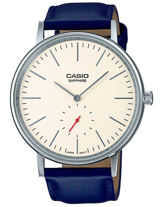 Casio Casio Collection LTP-E148L-7A Retro LTP-E148L-7A кварцевые женские часы белый циферблат, браслет кожаный — вид спереди