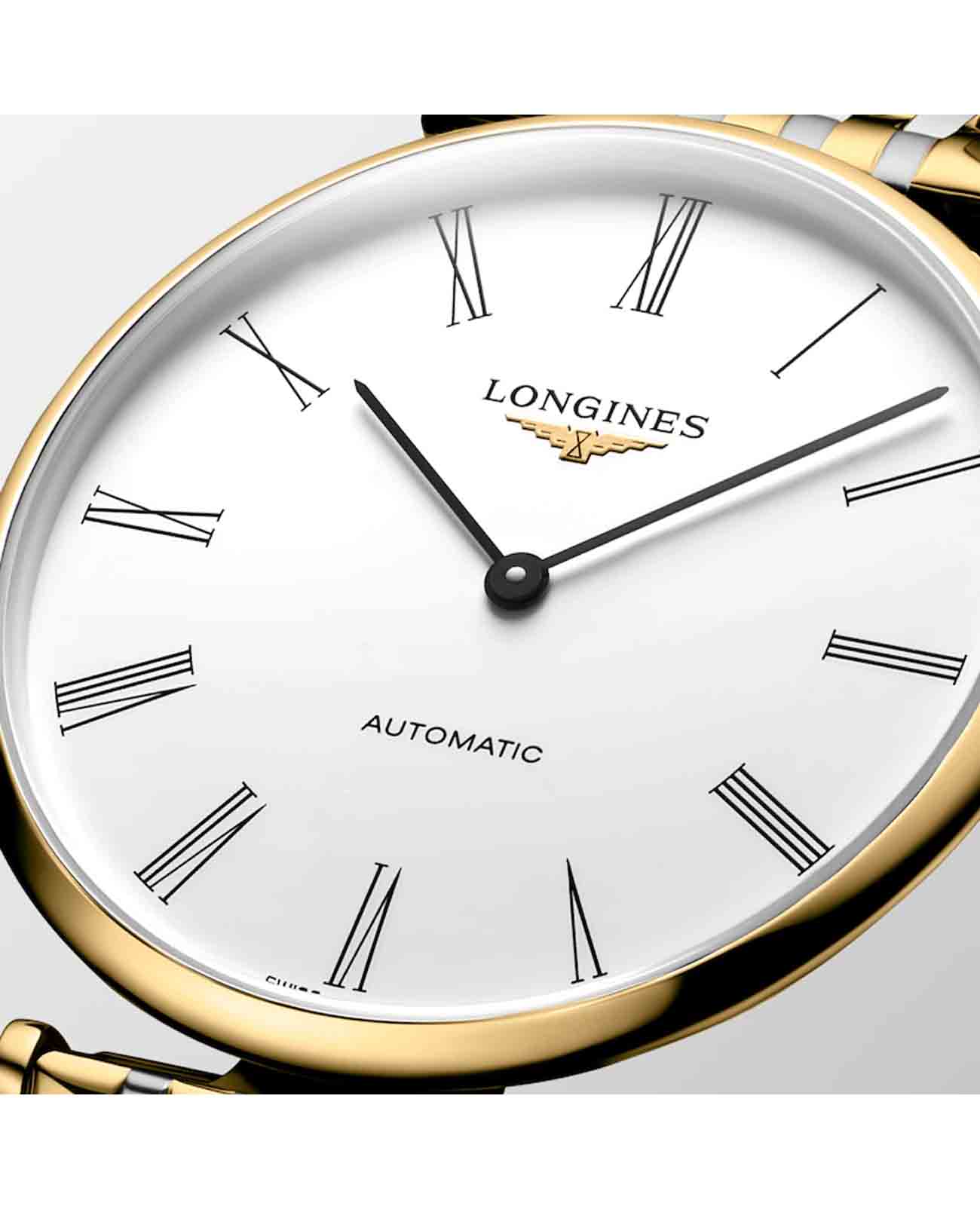 Longines Longines La Grande Classique L4.918.2.11.7 механические мужские часы часы крупный план белый циферблата