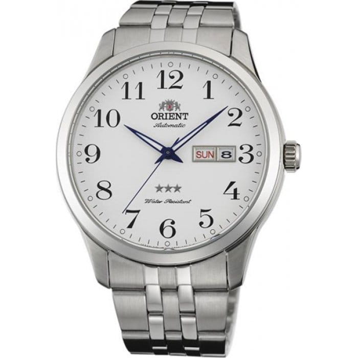 Orient Orient AB0B002W (FAB0B002W)  AB0B002W  мужские часы белый циферблат, браслет  — вид спереди
