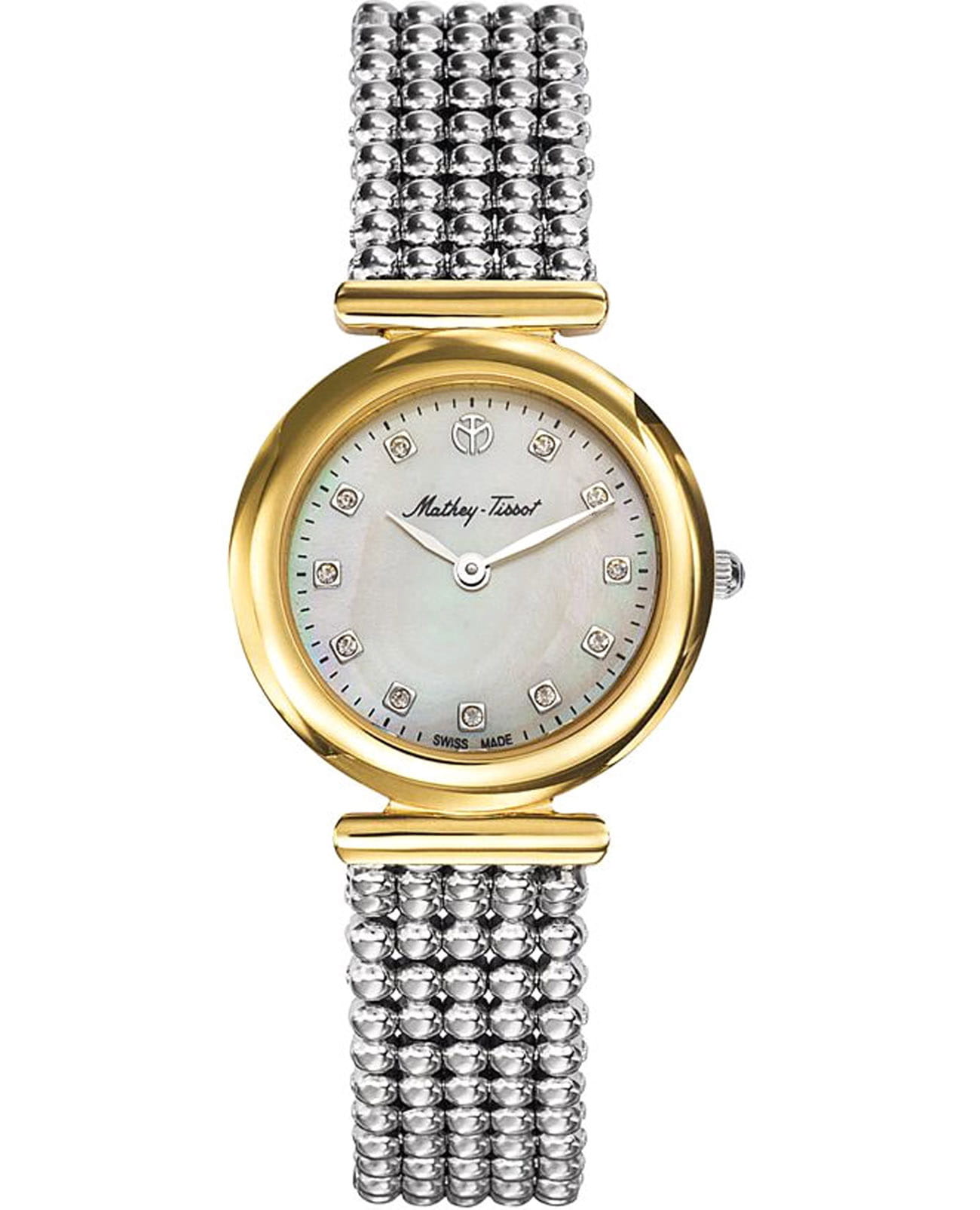 Mathey-Tissot Mathey-Tissot Allure D539BI  D539BI кварцевые женские часы перламутровый циферблат, браслет нержавеющая сталь — вид спереди