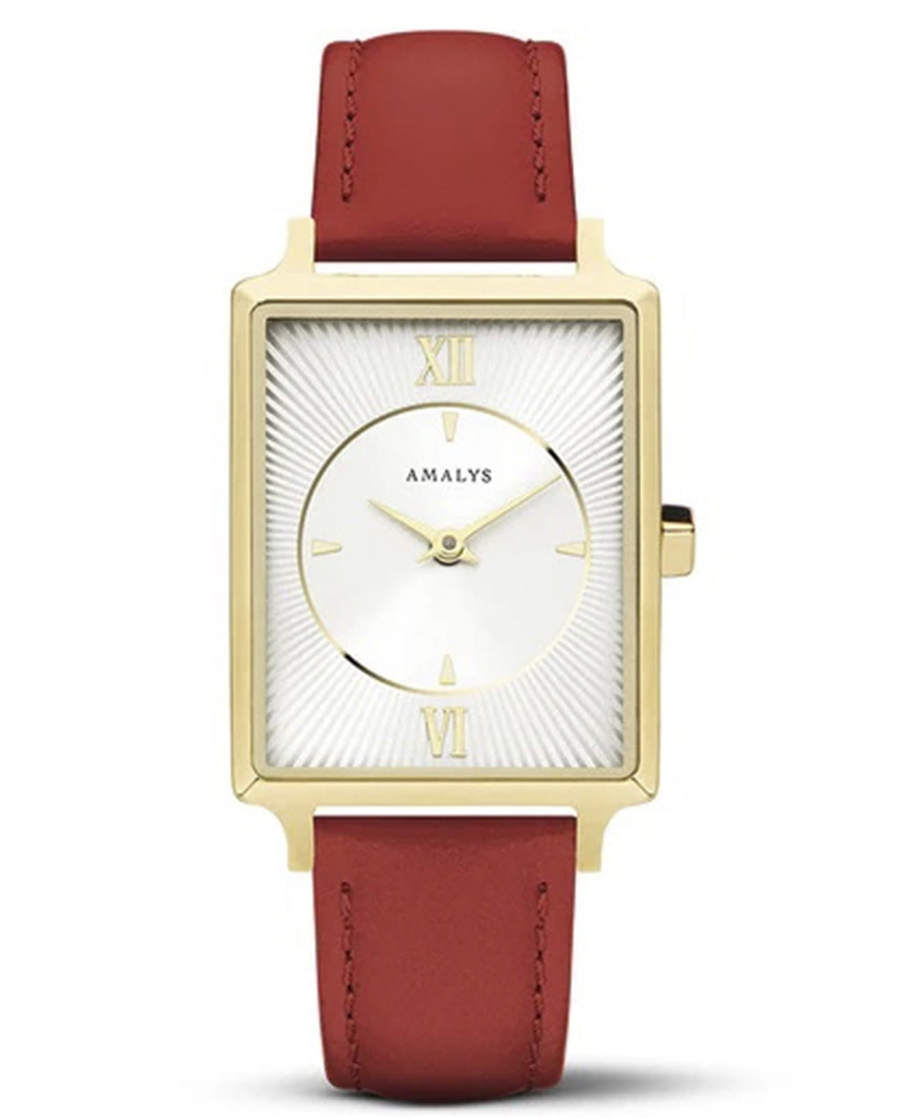 Amalys Amalys Hepburn AMW-132  AMW-132 кварцевые женские часы белый циферблат, браслет кожаный — вид спереди