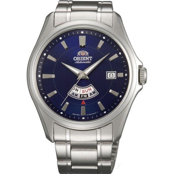 Orient Orient FN02004D (FFN02004D)  FFN02004D механические мужские часы синий циферблат, браслет  — вид спереди