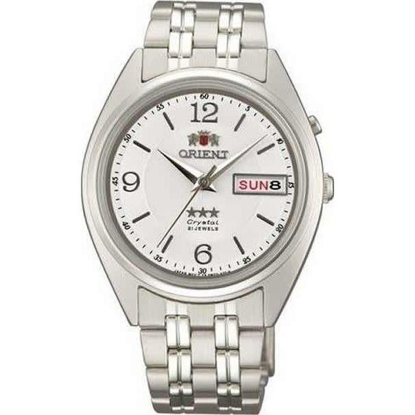 Orient Orient EM0401UW (FEM0401UW)  FEM0401UW механические мужские часы белый циферблат, браслет  — вид спереди