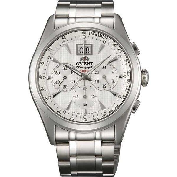 Orient Orient TV01003W (FTV01003W)  FTV01003W  мужские часы белый циферблат, браслет  — вид спереди