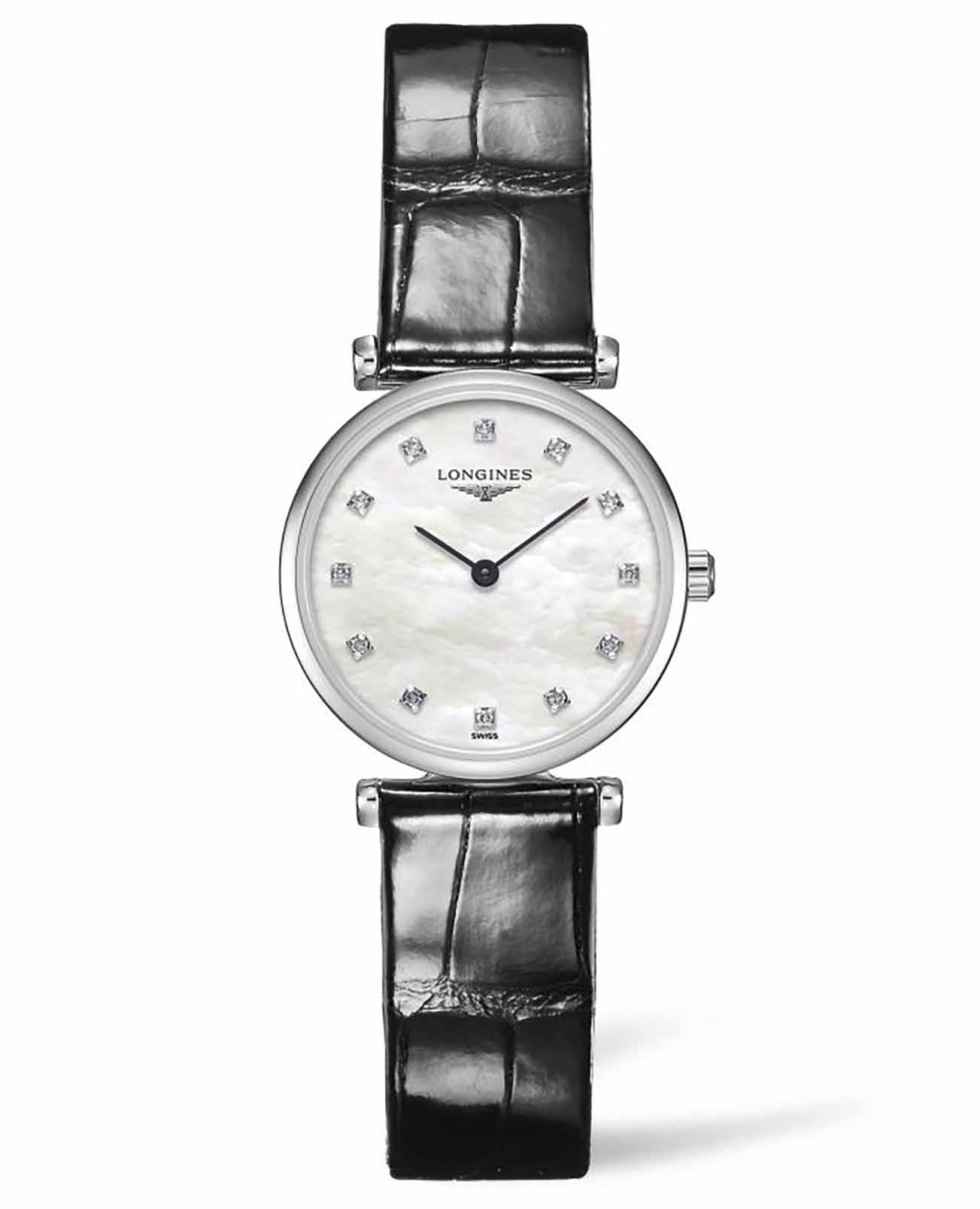 Longines Longines La Grande Classique L4.209.4.87.2  L42094872 кварцевые женские часы перламутровый циферблат, браслет кожаный — вид спереди