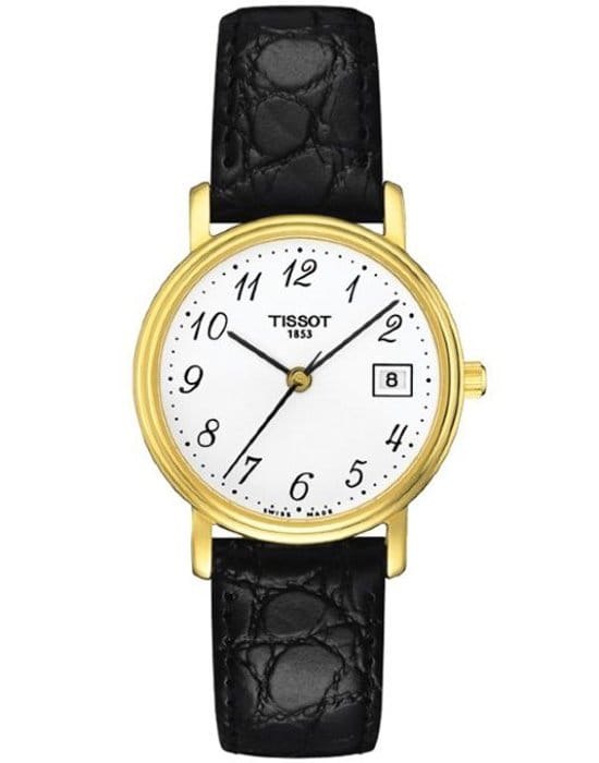 Tissot Tissot Desire Lady T52.5.121.12 Desire T52512112 кварцевые женские часы белый циферблат, браслет кожаный — вид спереди