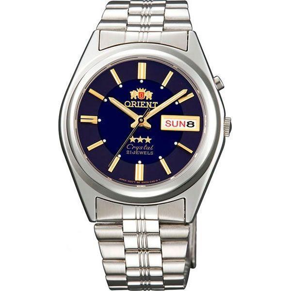 Orient Orient EM6Q00DJ (FEM6Q00DJ)  FEM6Q00DJ механические мужские часы синий циферблат, браслет  — вид спереди