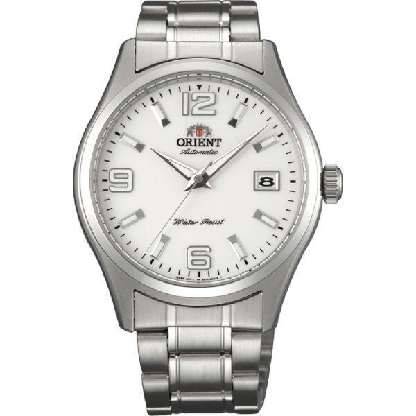 Orient Orient ER1X001W (FER1X001W)  FER1X001W механические мужские часы белый циферблат, браслет  — вид спереди