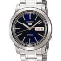 Seiko Seiko 5 Regular SNKE51J1  SNKE51J1 механические мужские часы  синий циферблат, браслет нержавеющая сталь — вид спереди
