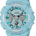 Casio Casio G-Shock GMA-S120DP-2A  GMA-S120DP-2A электронные женские часы  голубой циферблат, браслет пластик — вид спереди
