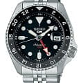 Seiko Seiko 5 Sports SSK001K1  SSK001K1 механические мужские часы  черный циферблат, браслет нержавеющая сталь — вид спереди