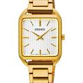 Seiko Seiko Discover More SWR078P1  SWR078P1 кварцевые женские часы  белый циферблат, браслет нержавеющая сталь с pvd-покрытием — вид спереди