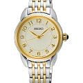 Seiko Seiko Discover More SUR562P1  SUR562P1 кварцевые женские часы  бежевый циферблат, браслет нержавеющая сталь с pvd-покрытием — вид спереди