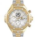 Philipp Plein Philipp Plein Plein Chrono Royal PWLFA0525  PWLFA0525 кварцевые мужские часы  серебристый циферблат, браслет нержавеющая сталь с pvd-покрытием — вид спереди