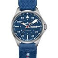 Hamilton Hamilton Khaki Aviation Day Date Auto - Air - Glaciers Edition H64655941  H64655941 механические мужские часы  синий циферблат, браслет тканевый — вид спереди