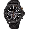 Seiko Seiko Conceptual Series Sports SSC499P1  SSC499P1 кварцевые мужские часы  черный циферблат, браслет кожаный — вид спереди