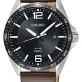 Seiko Seiko Conceptual Series Sports SNE487P1  SNE487P1 кварцевые мужские часы  черный циферблат, браслет кожаный — вид спереди