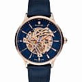 Wainer Wainer WA.25725-H  WA.25725-H механические мужские часы  синий циферблат, браслет кожа + текстиль — вид спереди