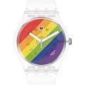 Swatch Swatch New Gent Biosourced SO29K701  SO29K701 кварцевые женские часы  цветной циферблат, браслет силикон — вид спереди