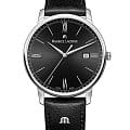 Maurice Lacroix Maurice Lacroix Eliros Date EL1118-SS001-310-1  EL1118-SS001-310-1 кварцевые мужские часы  черный циферблат, браслет кожаный — вид спереди