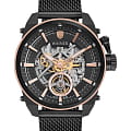 Wainer Wainer Iconic WA.25988-B  WA.25988-B механические мужские часы  черный циферблат, браслет нержавеющая сталь с pvd-покрытием — вид спереди