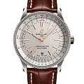Breitling Breitling Navitimer Automatic 41 A17326211G1P1  A17326211G1P1 механические мужские часы  серебристый циферблат, браслет кожаный — вид спереди