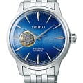 Seiko Seiko Presage SSA439J1  SSA439J1 механические мужские часы  синий циферблат, браслет нержавеющая сталь — вид спереди