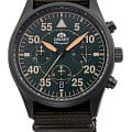 Orient Orient Sporty Quartz RA-KV0501E  RA-KV0501E кварцевые мужские часы  зеленый циферблат, браслет тканевый — вид спереди