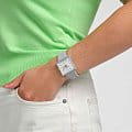 Swatch Swatch Square Bioceramic Standard SO34M700 кварцевые женские часы часы, крупный план белый циферблат
