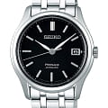 Seiko Seiko Presage SRPD99J1  SRPD99J1 механические мужские часы  черный циферблат, браслет нержавеющая сталь + золото 18к — вид спереди