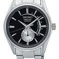 Seiko Seiko Presage SSA351J1  SSA351J1 механические мужские часы  черный циферблат, браслет нержавеющая сталь — вид спереди