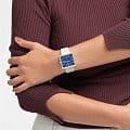 Swatch Swatch Square Bioceramic Standard SO34T700 кварцевые мужские часы часы, крупный план синий циферблат