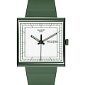 Swatch Swatch Square Bioceramic Standard SO34G700  SO34G700 кварцевые женские часы  белый циферблат, браслет биоматериал — вид спереди