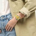 Swatch Swatch New Gent SUOZ354 кварцевые женские часы часы, крупный план желтый циферблат