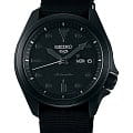 Seiko Seiko 5 Sports SRPE69K1S  SRPE69K1S механические мужские часы  черный циферблат, браслет нейлон — вид спереди